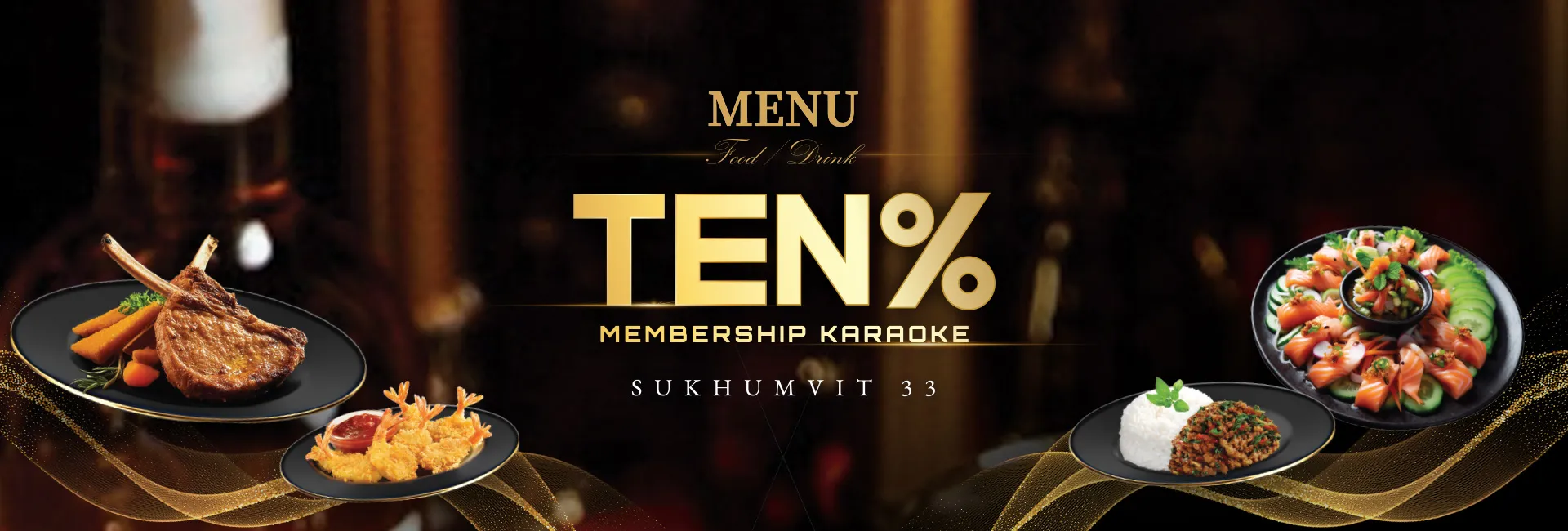TEN% 방콕 음식과 주류 메뉴